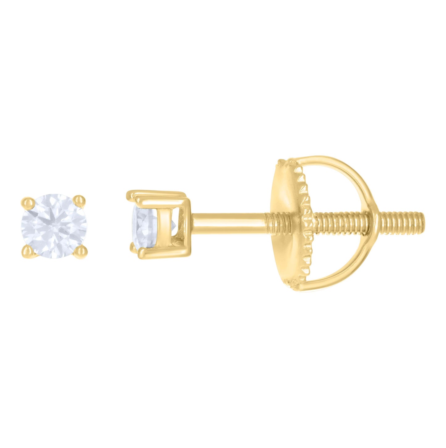 Sterling Silver Or Yellow-Tone Womens Moissanite Stud Earrings Screw Back