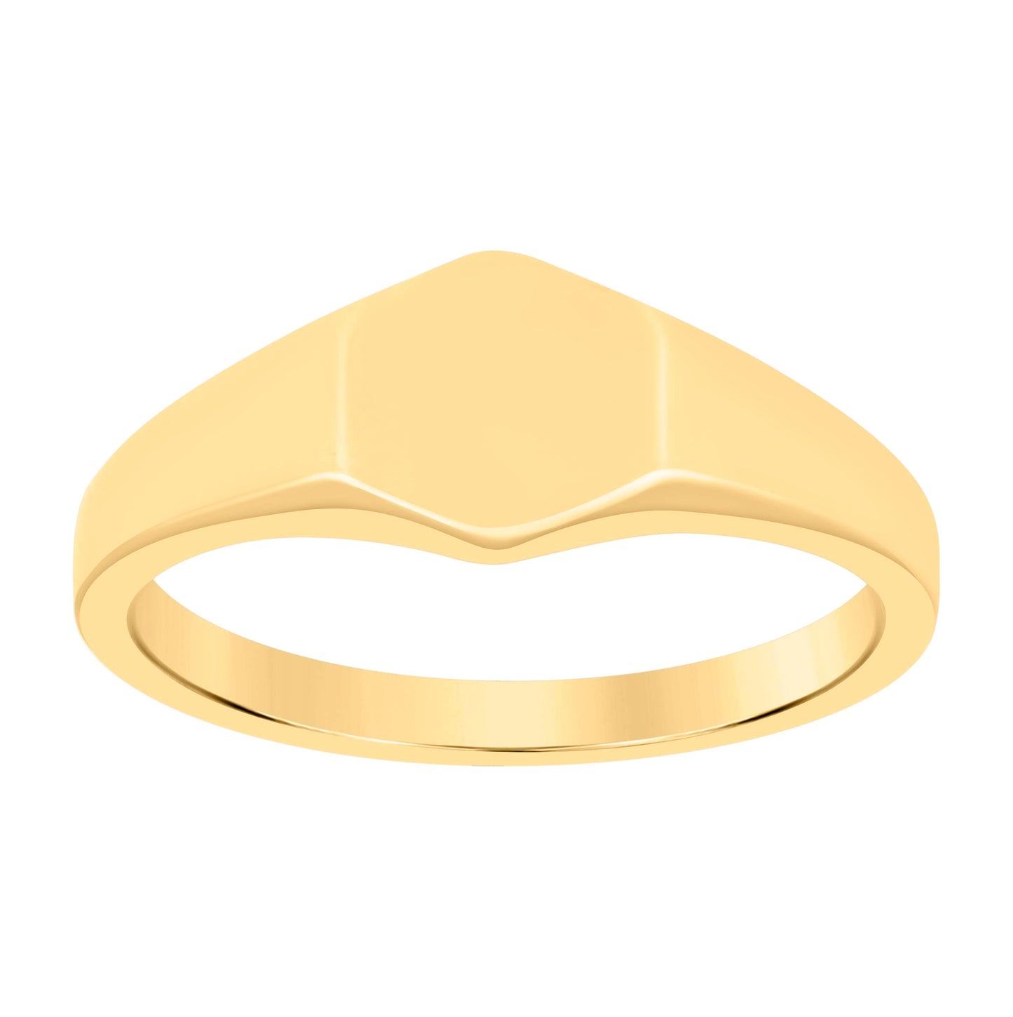14K Yellow Gold Womens Signet Ring