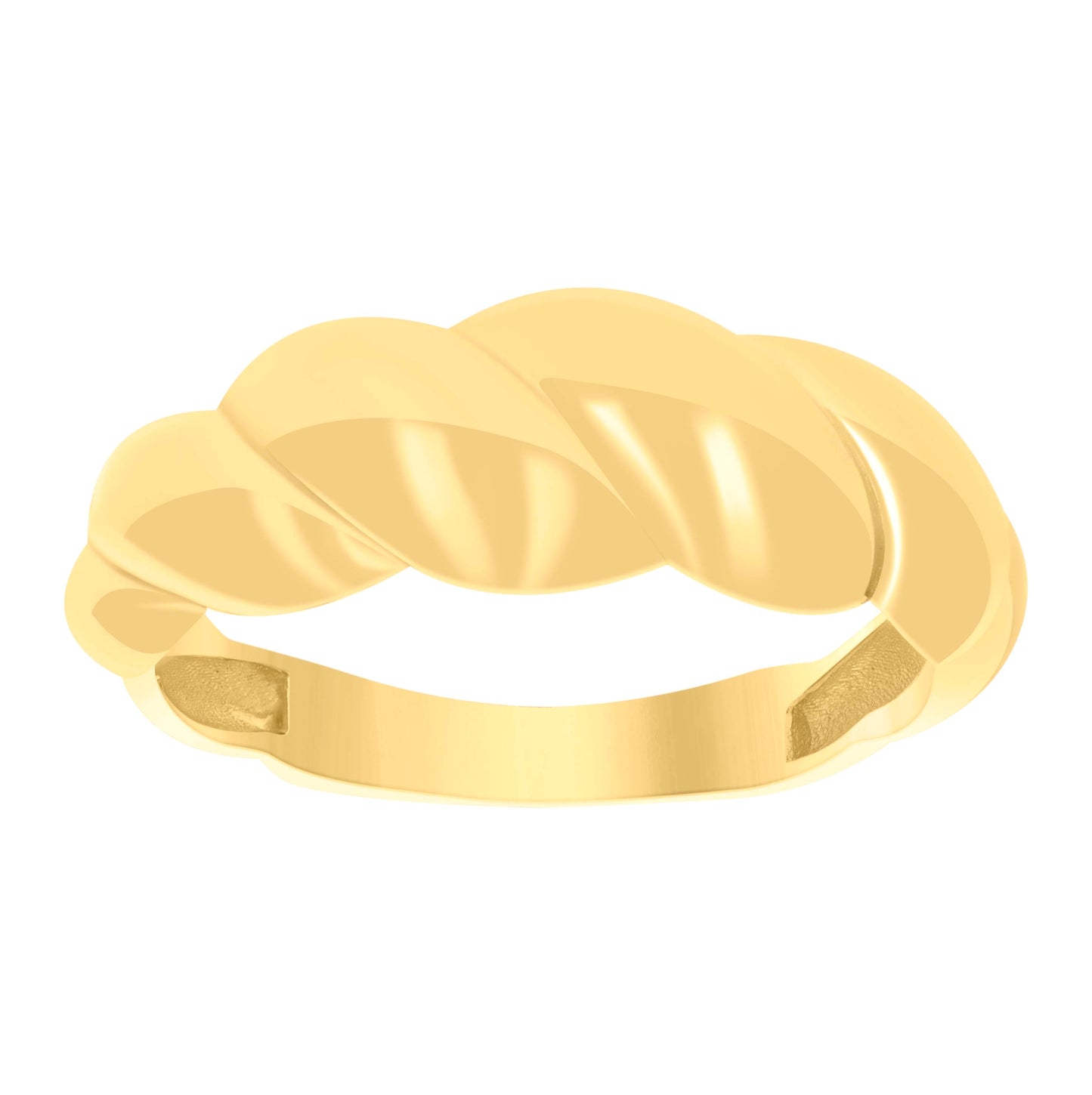 14K Yellow Gold Womens Twisted Fashion Ring