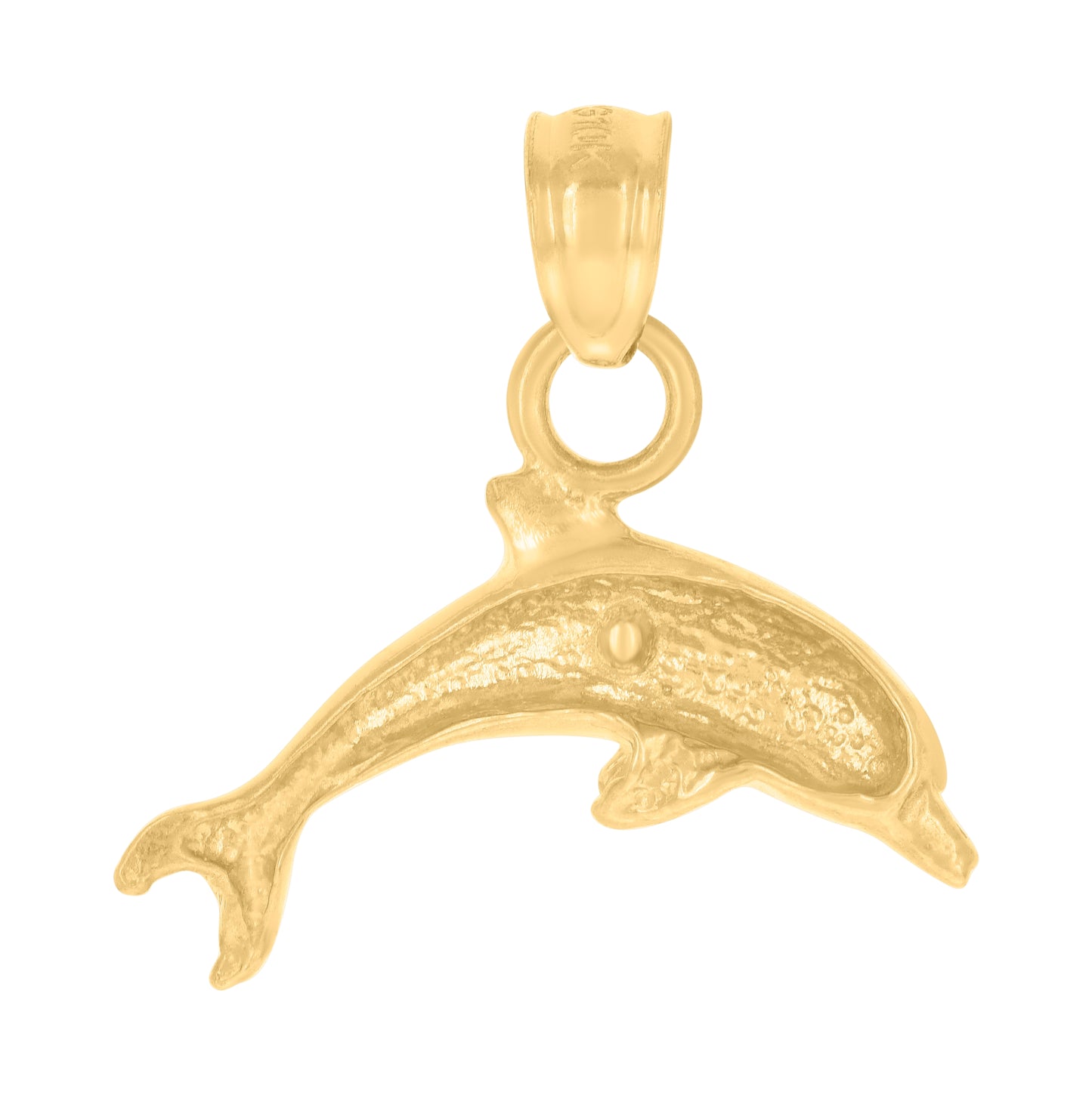 10K Yellow Gold Unisex Sea Dolphin Animal Charm Pendant
