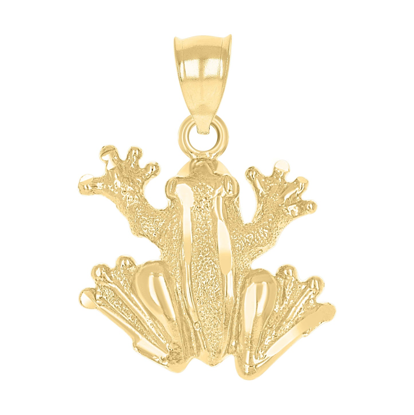 10K Yellow Gold Womens Simple Frog Animal Charm Pendant