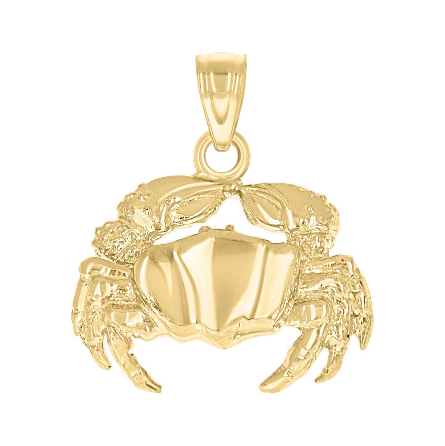 10K Yellow Gold Womens Crab Animal Charm Pendant