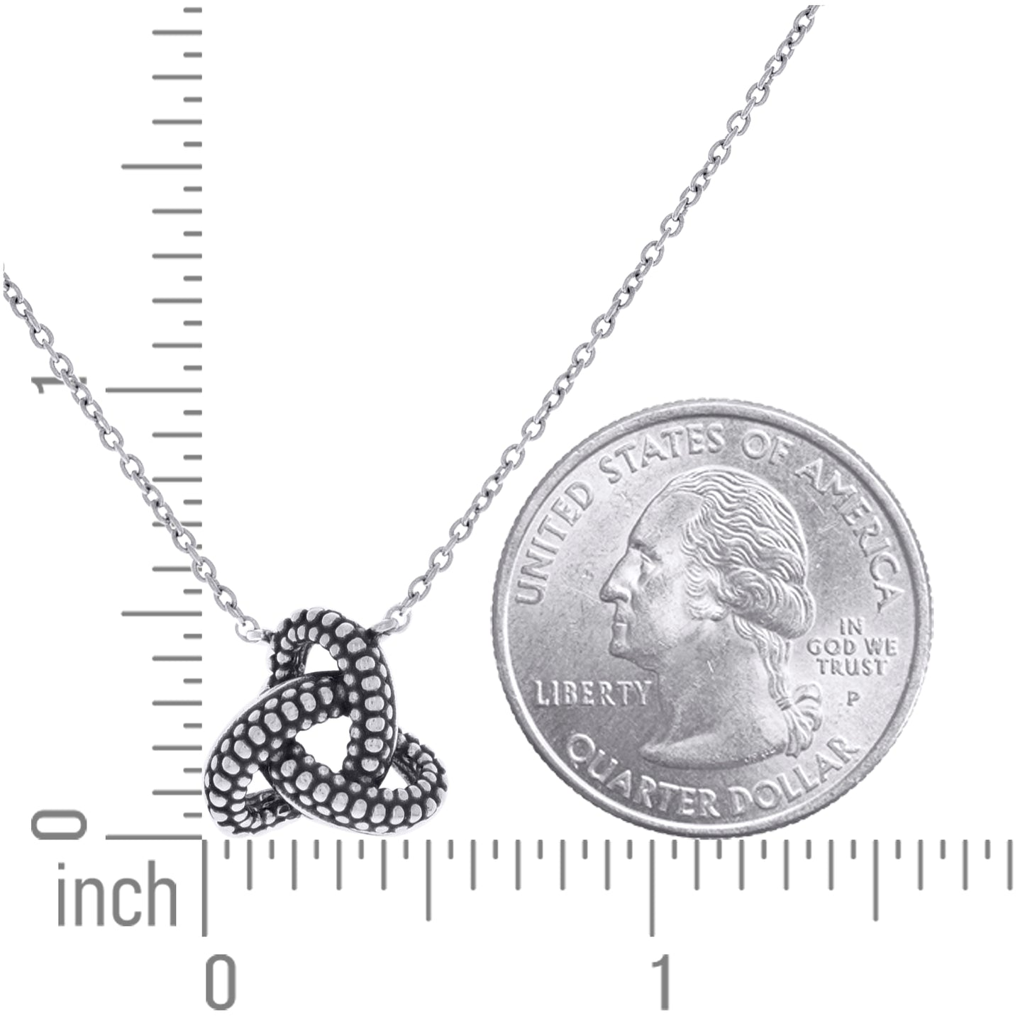 Sterling Silver Womens Antiqued Love Knot Charm Necklace