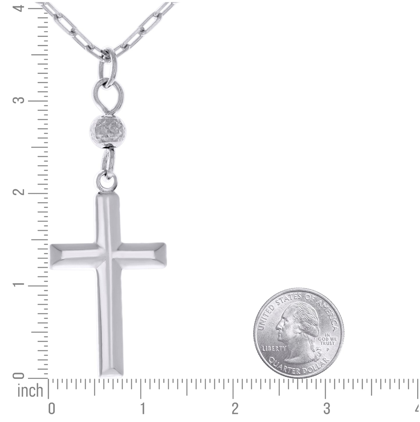 Sterling Silver Womens Cross Religious Charm Necklace
