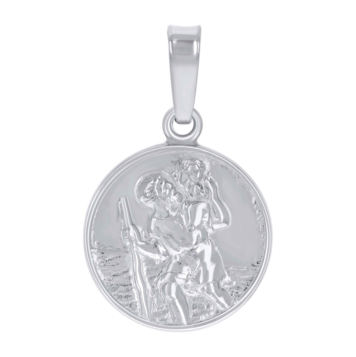 Sterling Silver Unisex St. Christopher Religious Charm Pendant