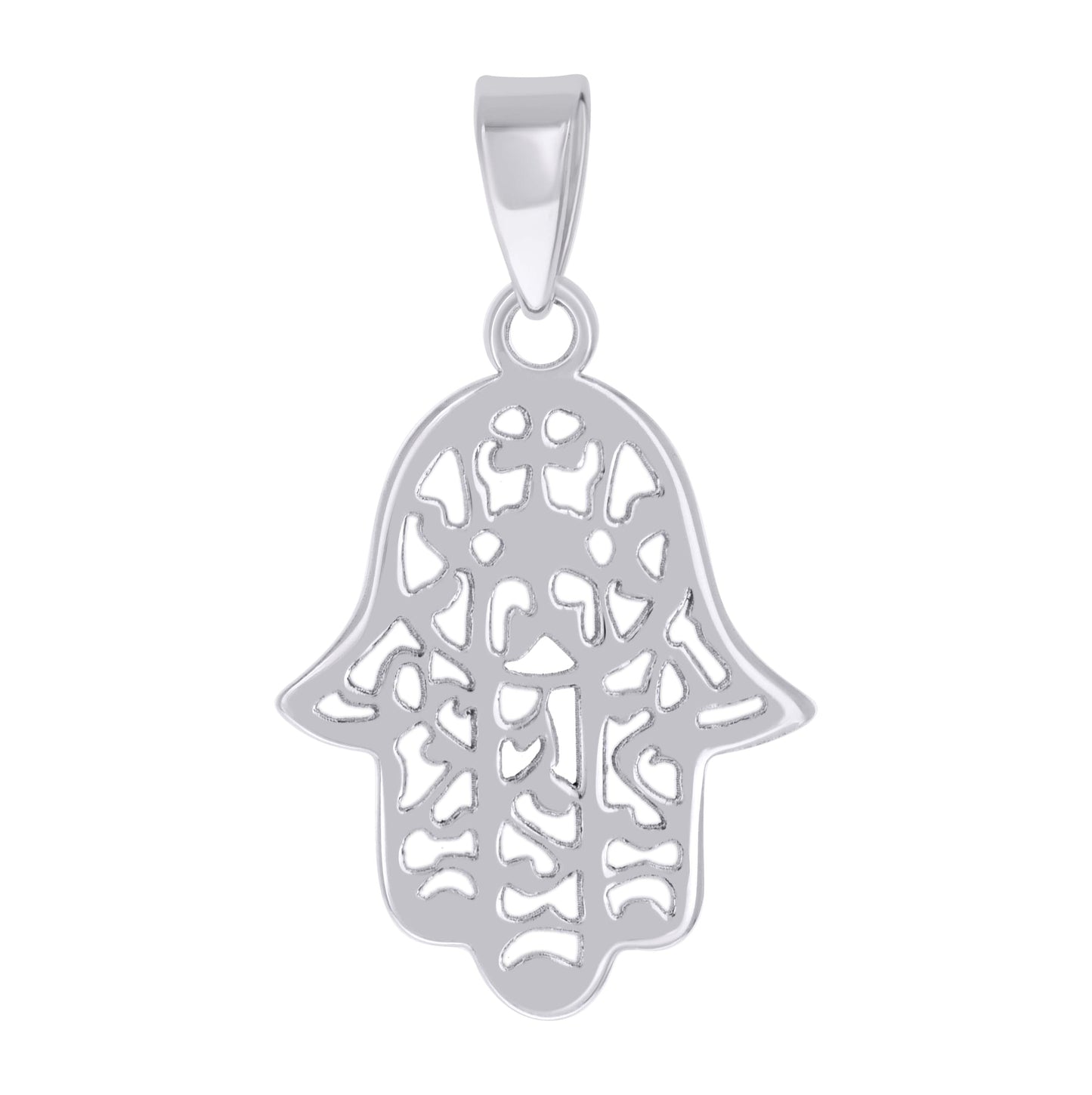 Sterling Silver Unisex Hamsa Symbol Religious Charm Pendant