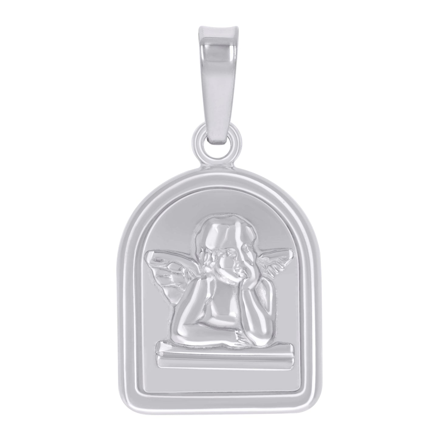 Sterling Silver Unisex Angel Religious Charm Pendant