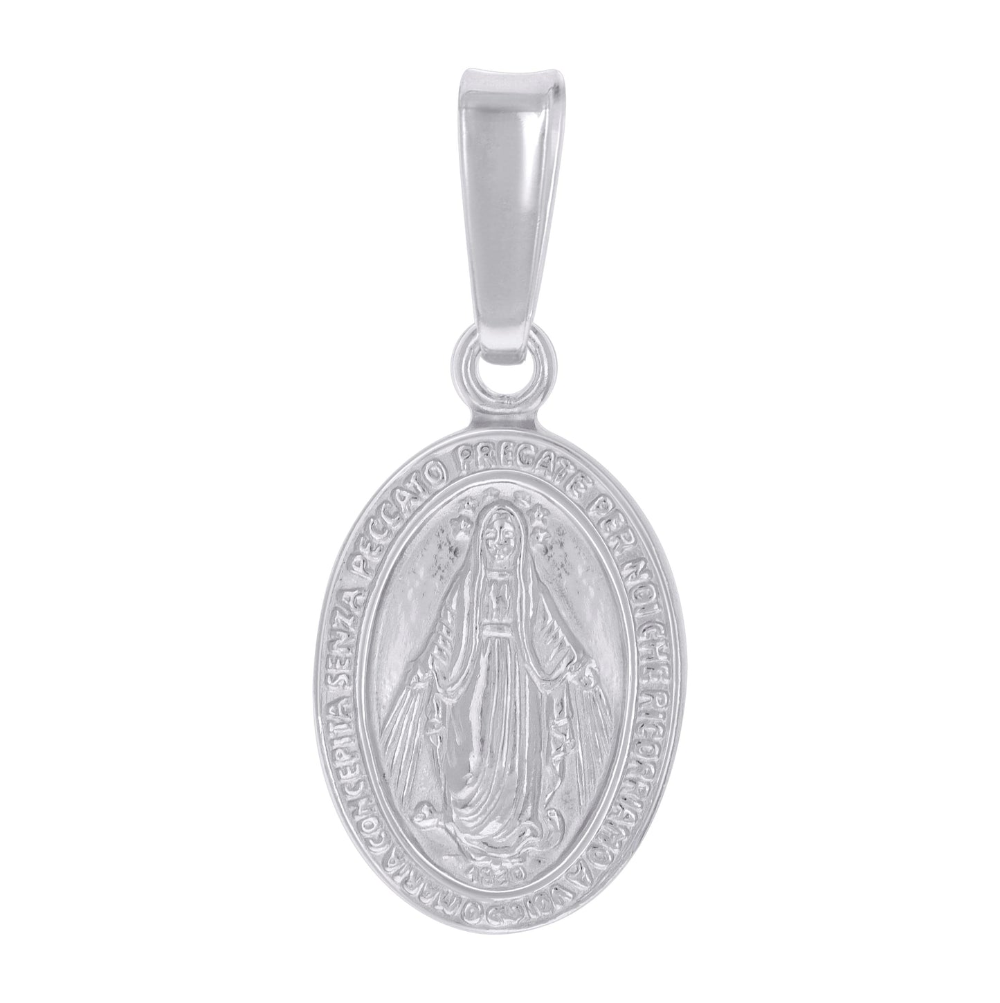 Sterling Silver Unisex Miraculous Medal Religious Charm Pendant