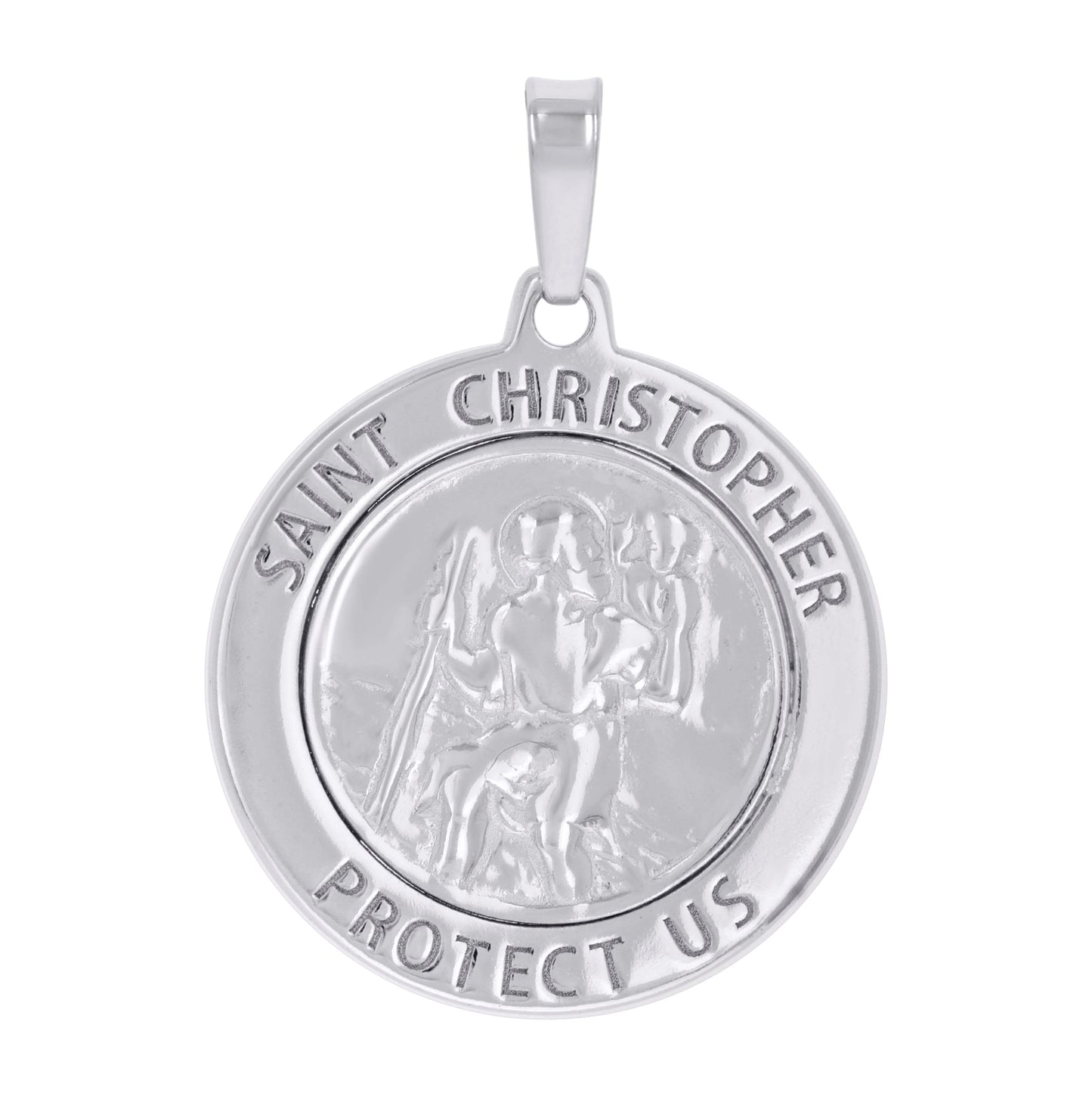 Sterling Silver Unisex St. Christopher Religious Charm Pendant