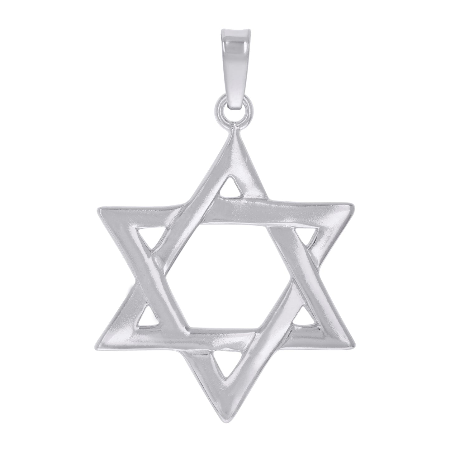 Sterling Silver Unisex Star Of David Symbol Religious Charm Pendant