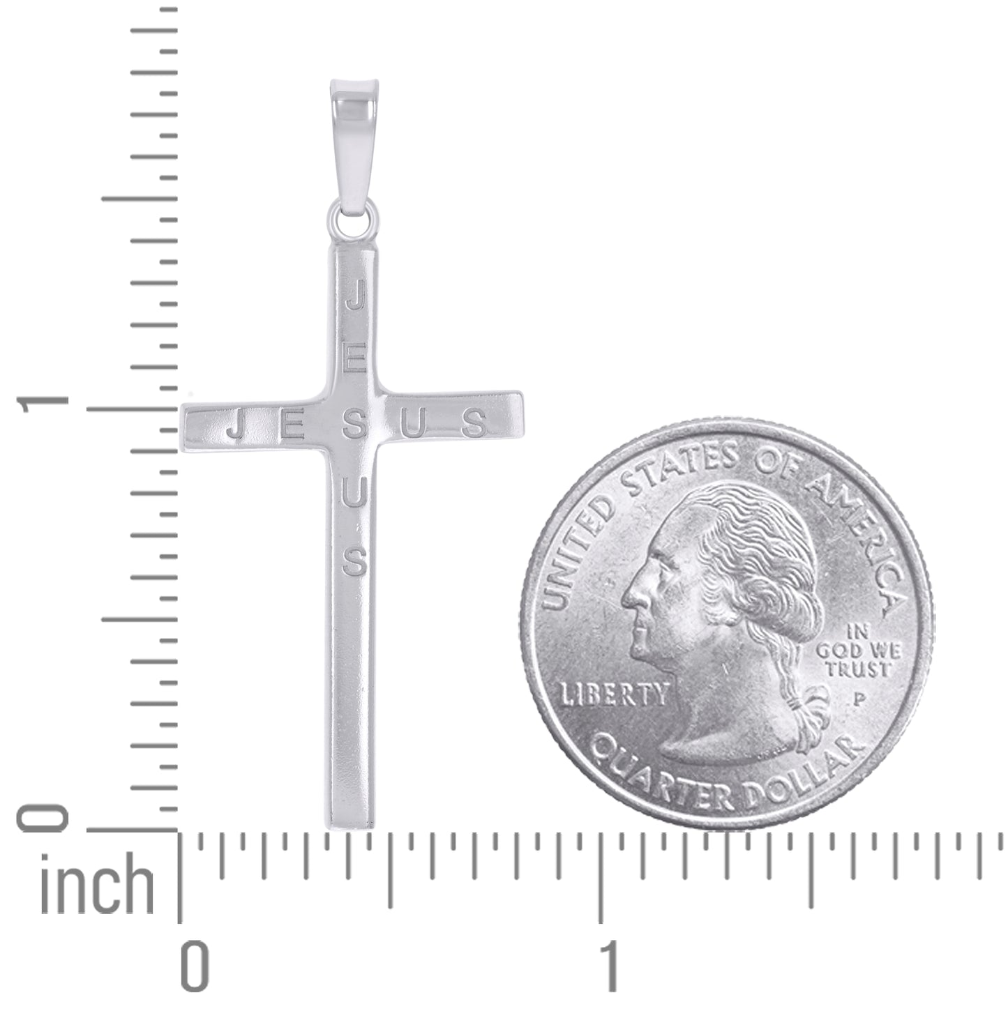 Sterling Silver Unisex Jesus Cross Religious Charm Pendant