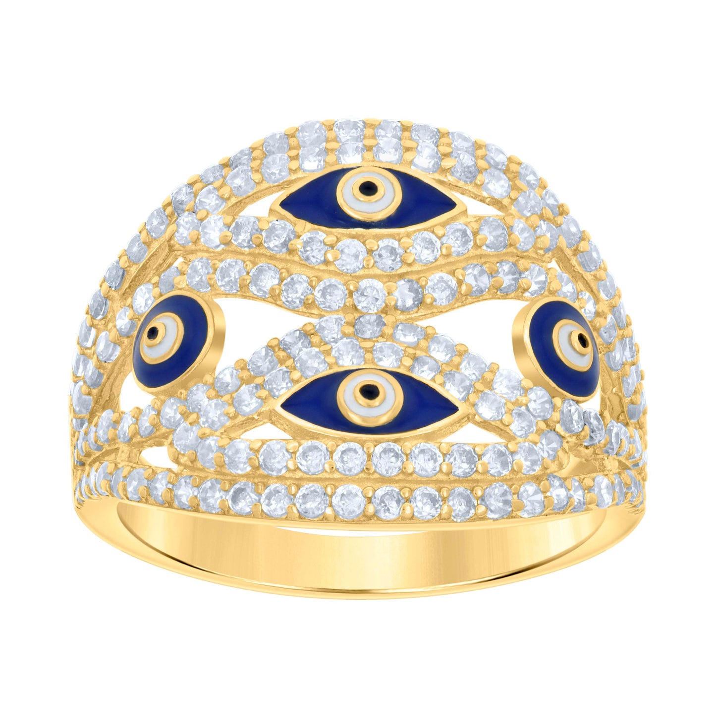 10K Yellow Gold Womens Cubic-Zirconia Engagement Ring