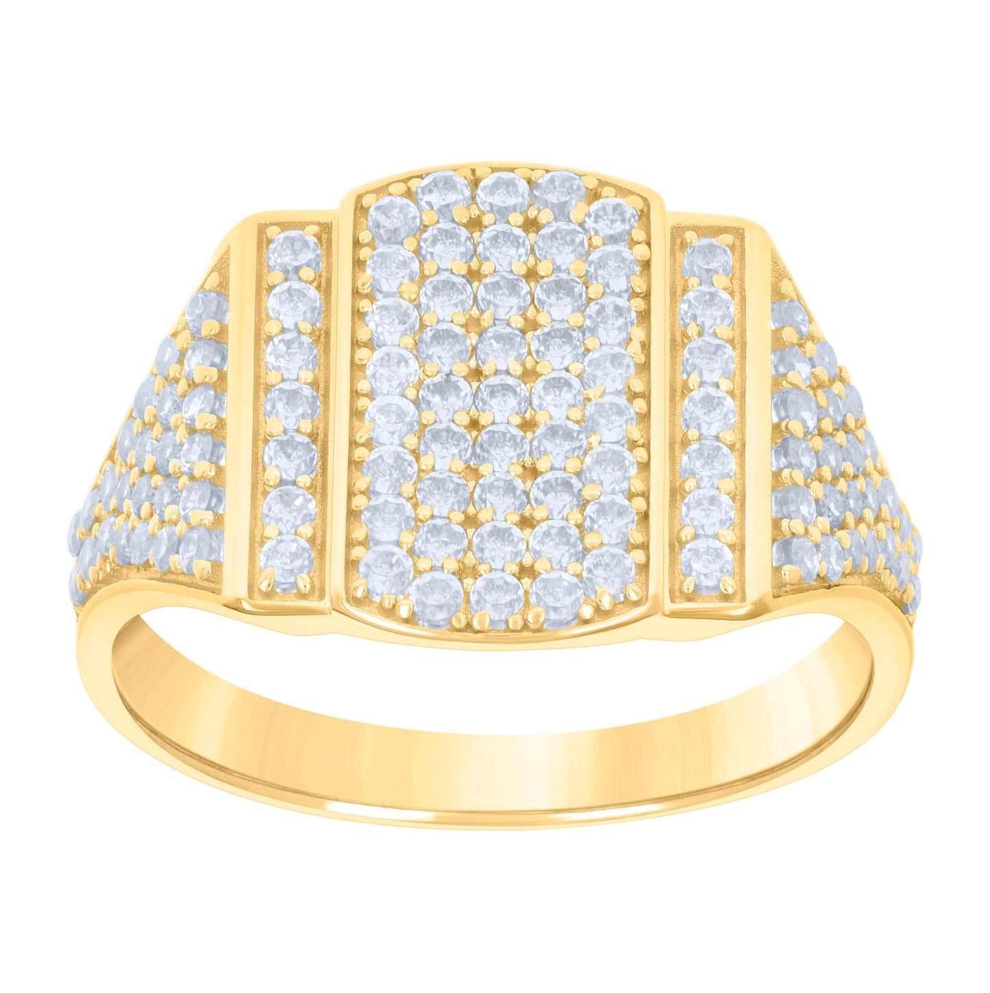 10K Yellow Gold Mens Cubic-Zirconia Fashion Ring