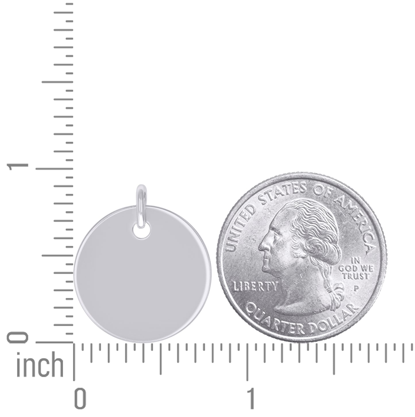 Sterling Silver Unisex Engravable Disc Round Fashion Charm Pendant