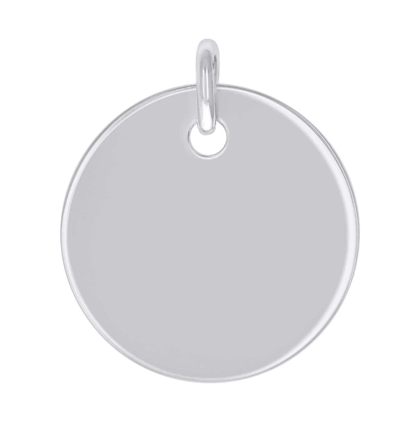 Sterling Silver Unisex Engravable Disc Round Fashion Charm Pendant