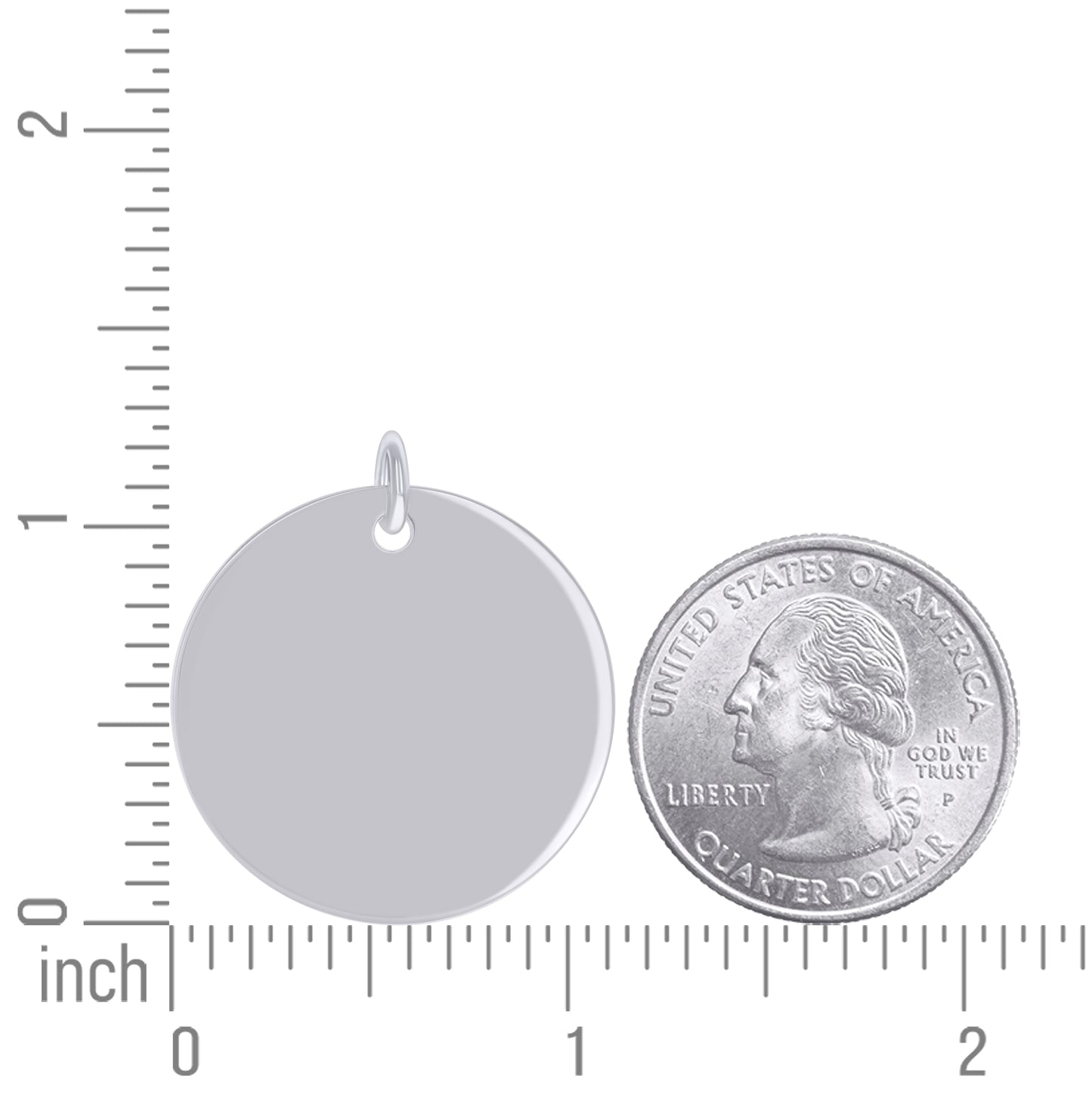 Sterling Silver Unisex Engravable Disc Round Fashion Charm Pendant