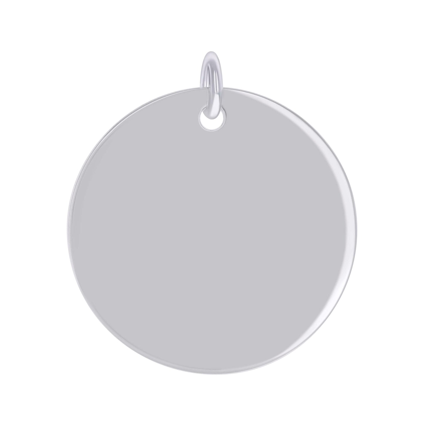 Sterling Silver Unisex Engravable Disc Round Fashion Charm Pendant
