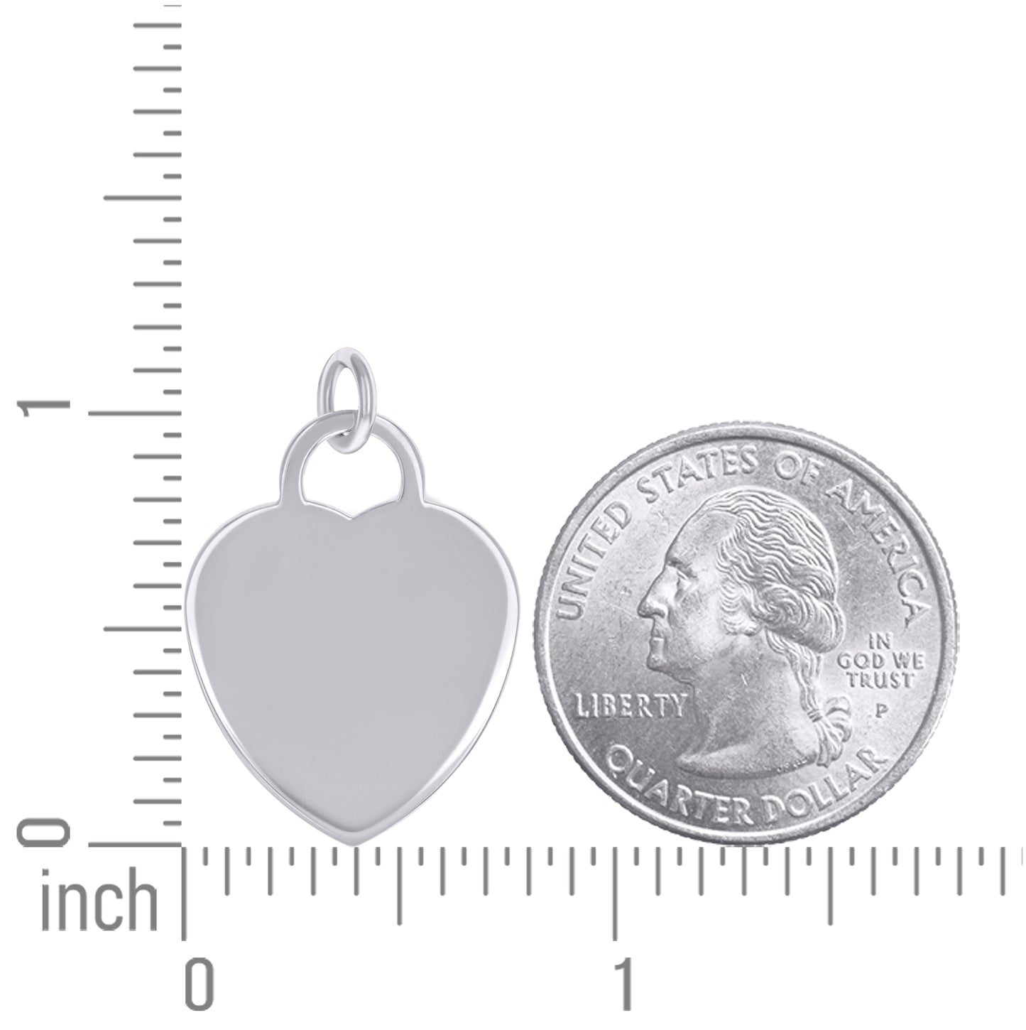 Sterling Silver Womens Engravable Disc Heart Charm Pendant