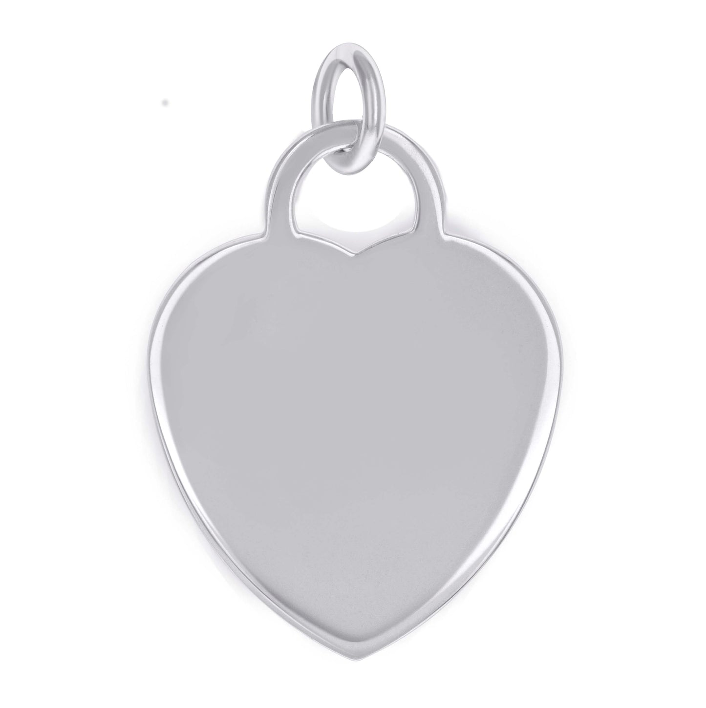 Sterling Silver Womens Engravable Disc Heart Charm Pendant