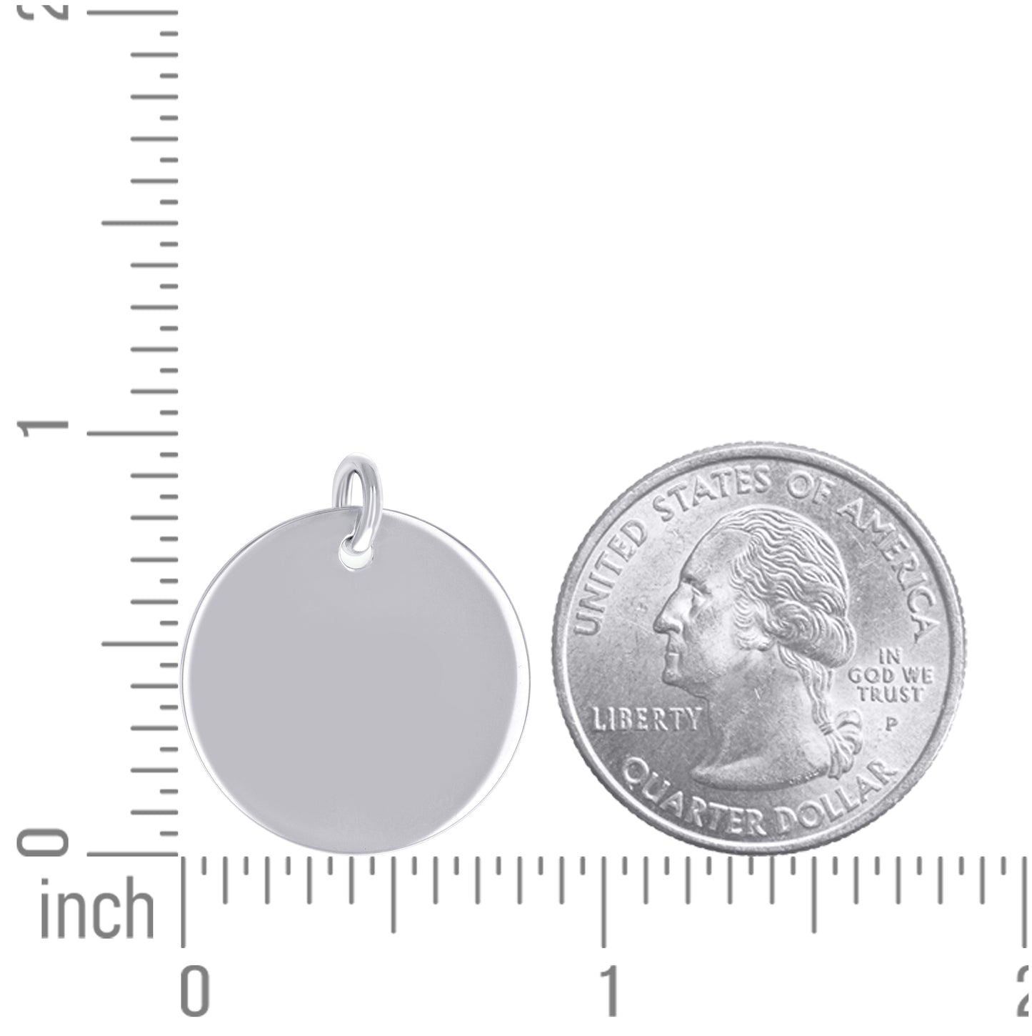 Sterling Silver Unisex Engravable Disc Round Fashion Charm Pendant