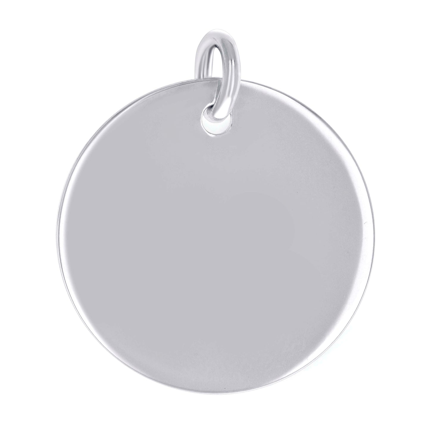 Sterling Silver Unisex Engravable Disc Round Fashion Charm Pendant