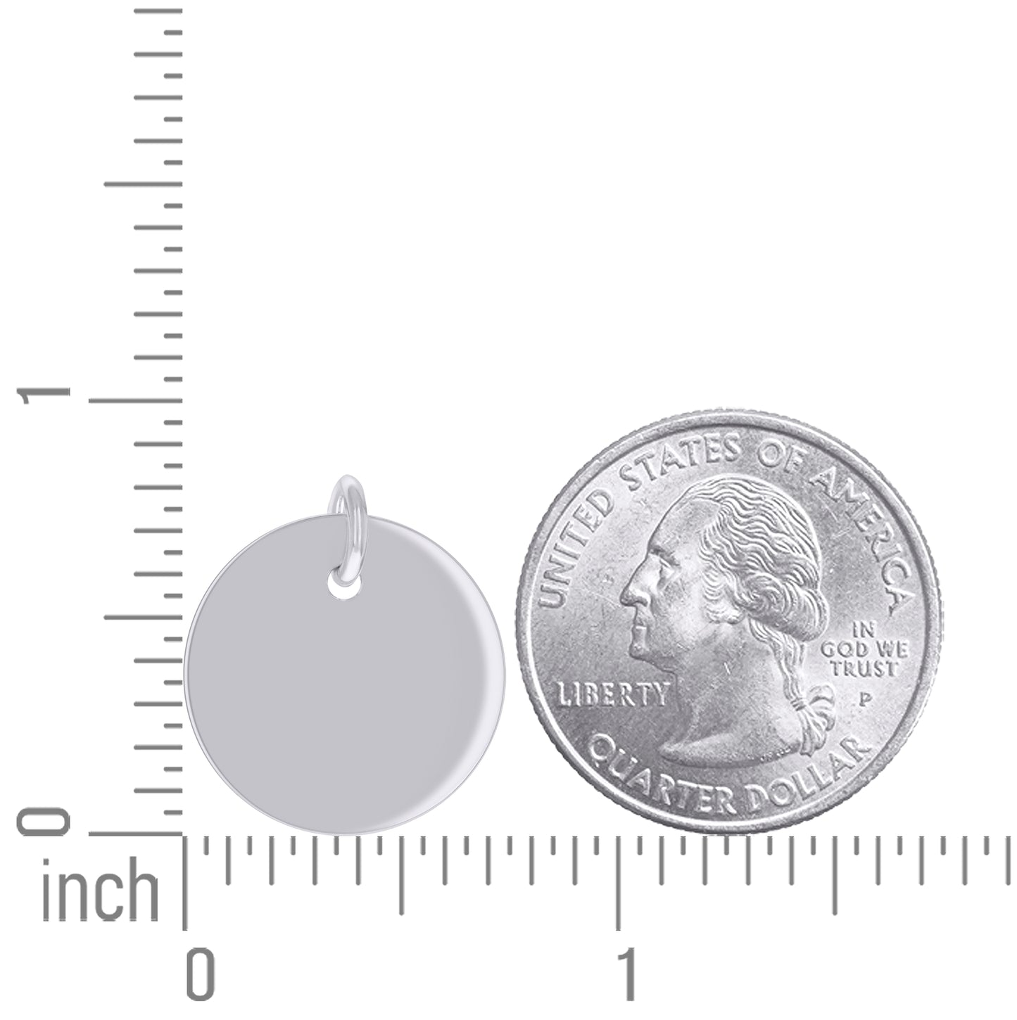 Sterling Silver Unisex Engravable Disc Round Fashion Charm Pendant