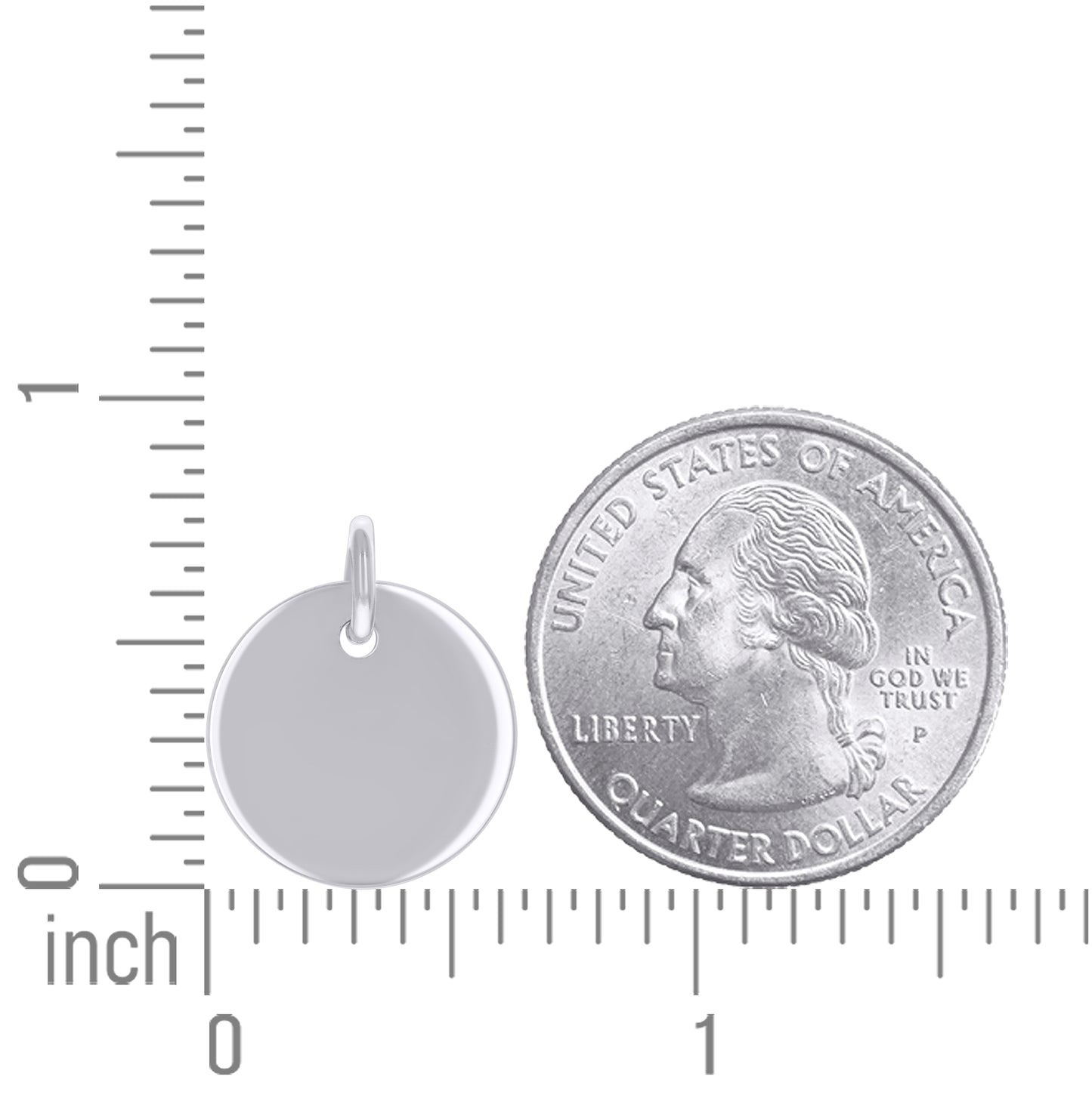 Sterling Silver Unisex Engravable Disc Round Fashion Charm Pendant