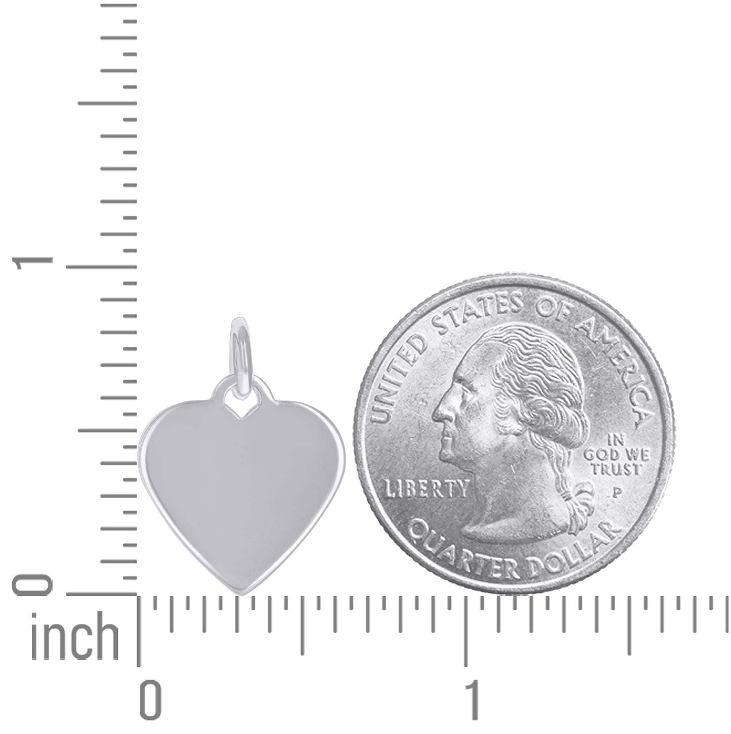 Sterling Silver Womens Engravable Disc Heart Charm Pendant