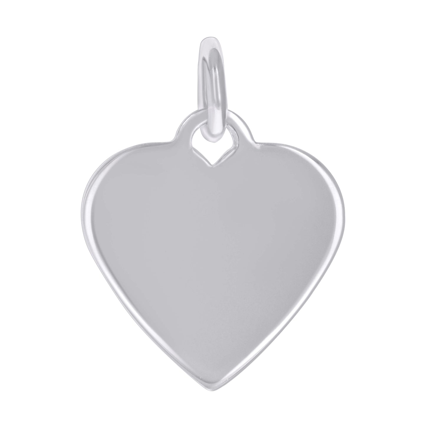 Sterling Silver Womens Engravable Disc Heart Charm Pendant
