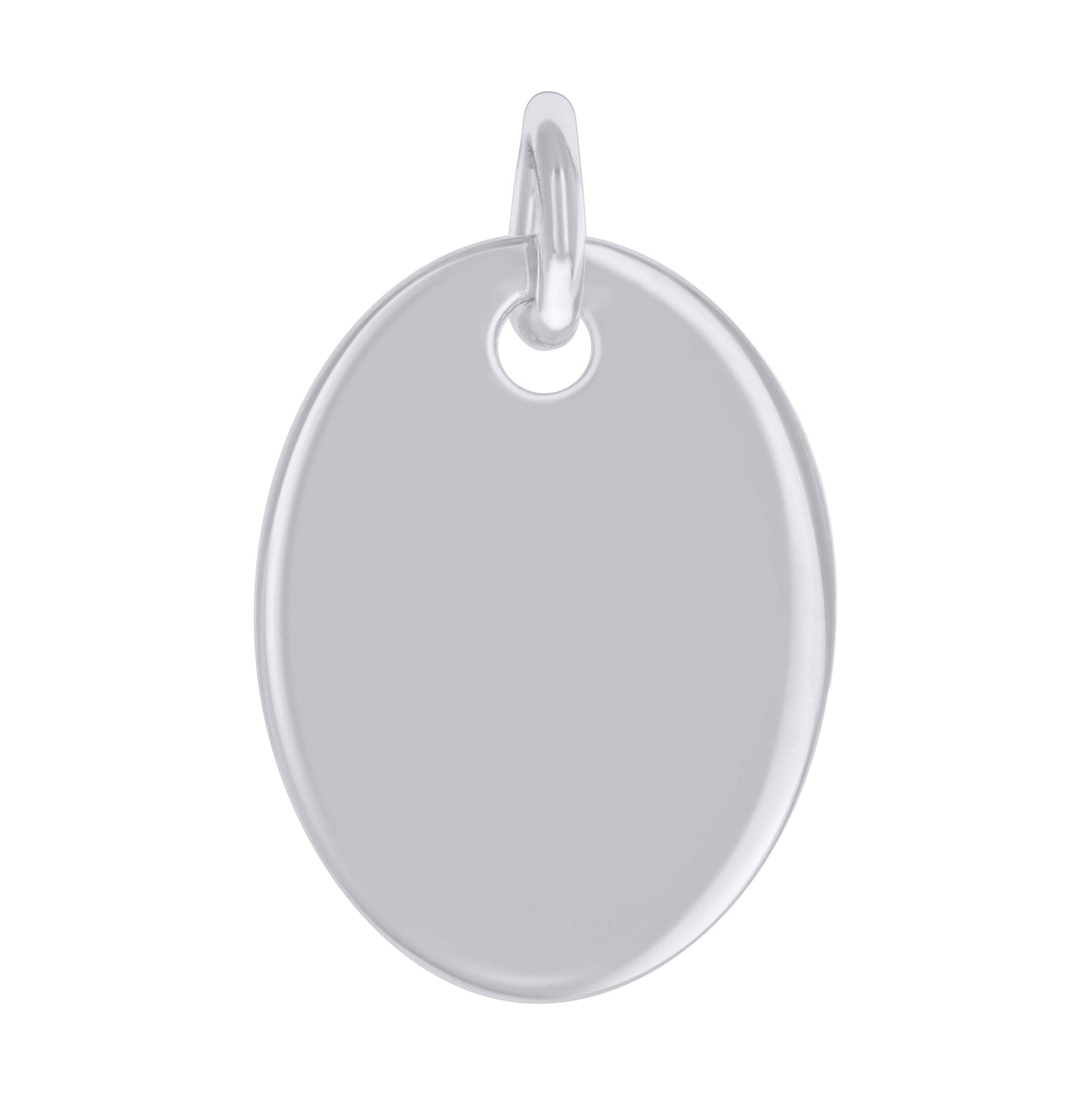 Sterling Silver Unisex Engravable Disc Oval Fashion Charm Pendant