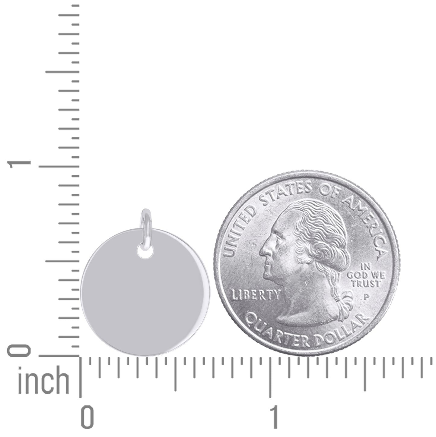Sterling Silver Unisex Engravable Disc Round Fashion Charm Pendant