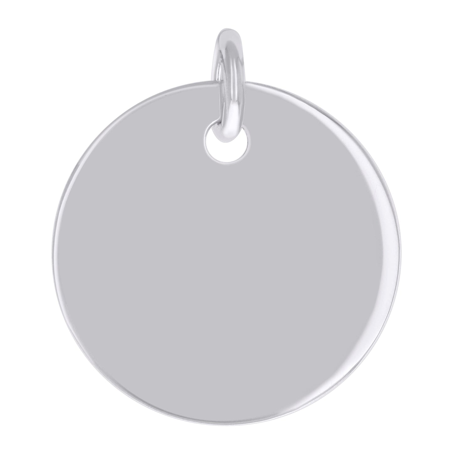 Sterling Silver Unisex Engravable Disc Round Fashion Charm Pendant