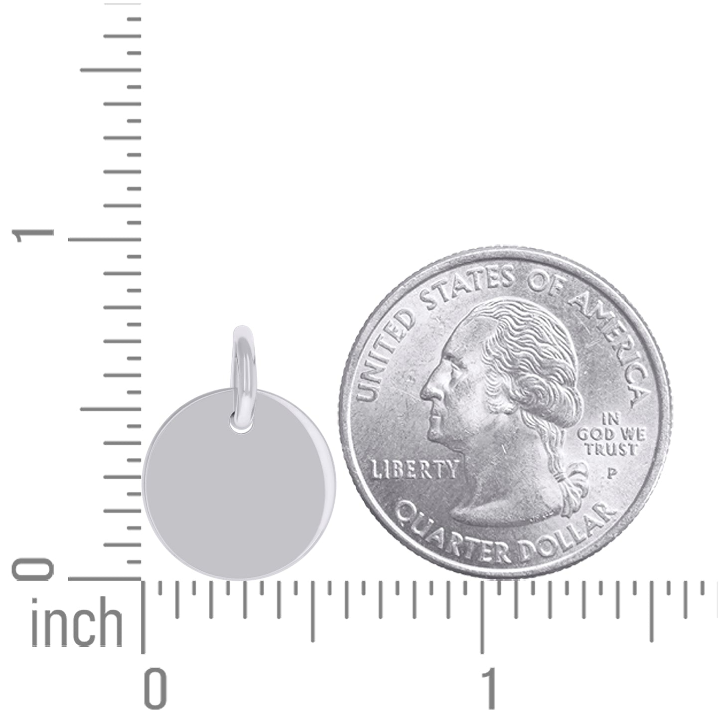 Sterling Silver Unisex Engravable Disc Round Fashion Charm Pendant