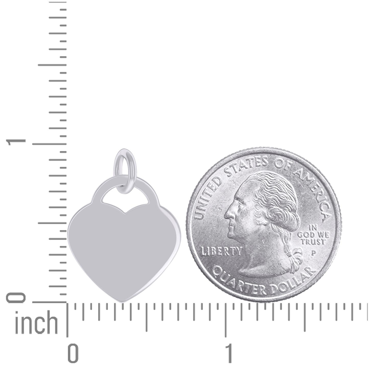 Sterling Silver Womens Engravable Disc Heart Charm Pendant