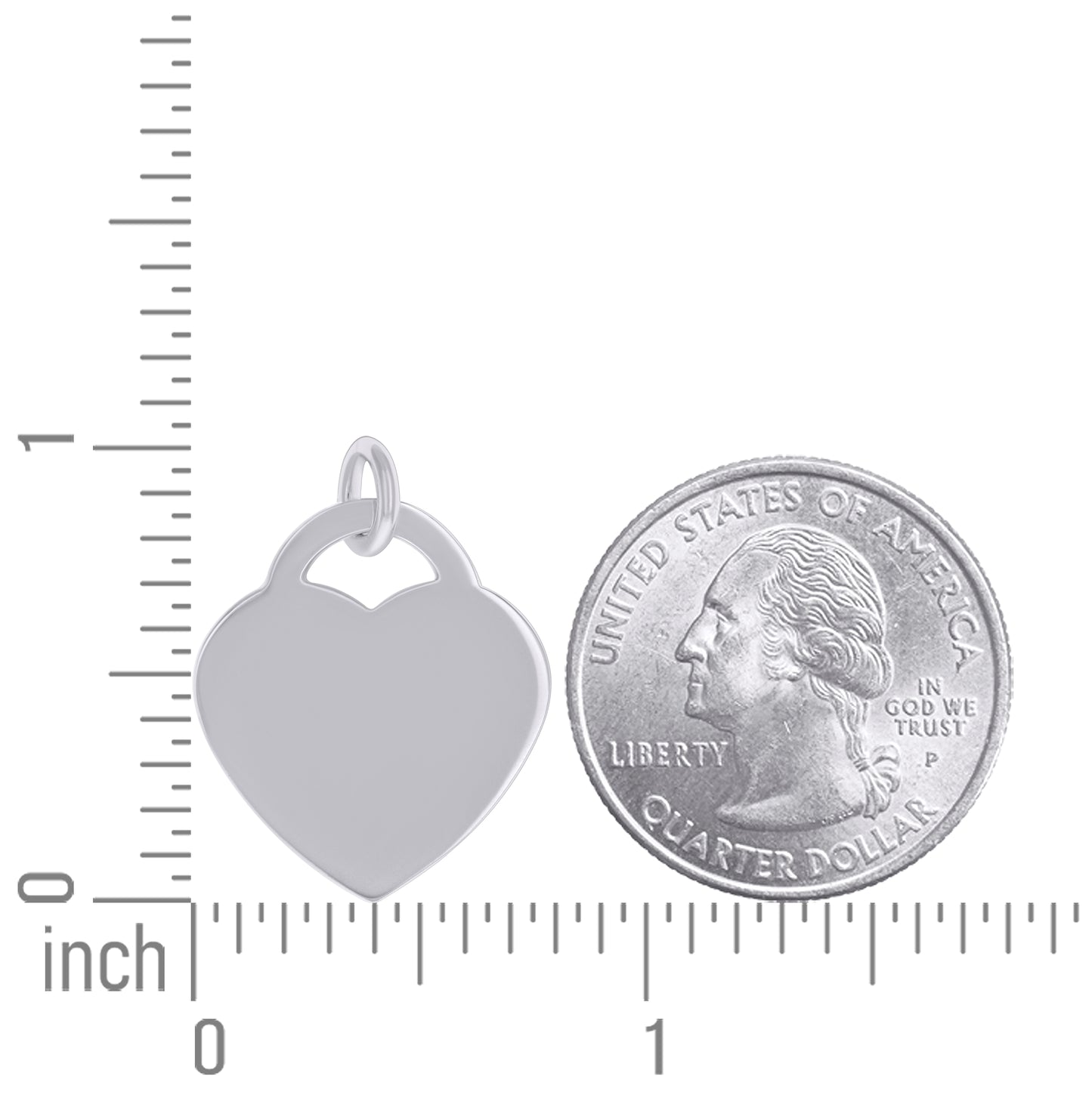 Sterling Silver Womens Engravable Disc Heart Charm Pendant