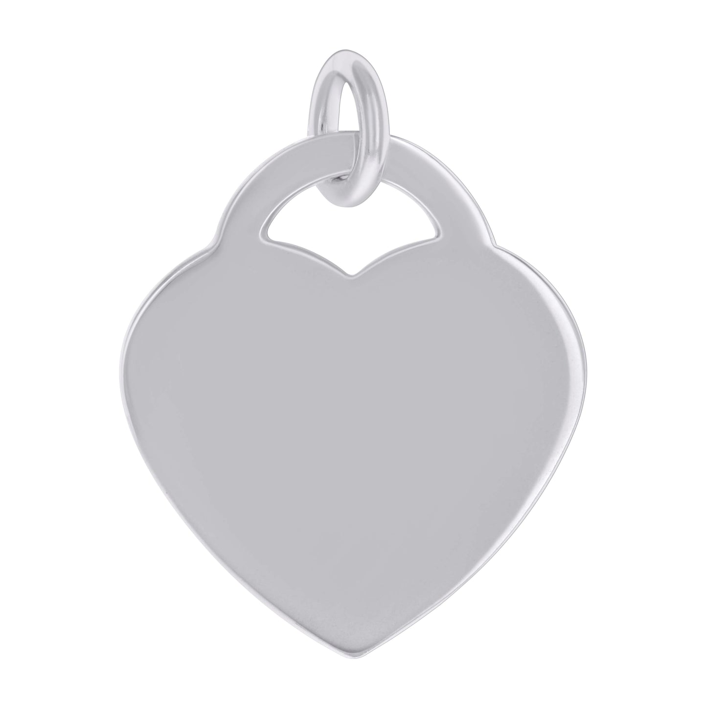 Sterling Silver Womens Engravable Disc Heart Charm Pendant