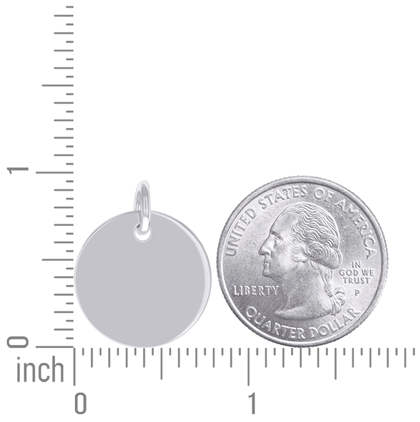 Sterling Silver Unisex Engravable Disc Round Fashion Charm Pendant