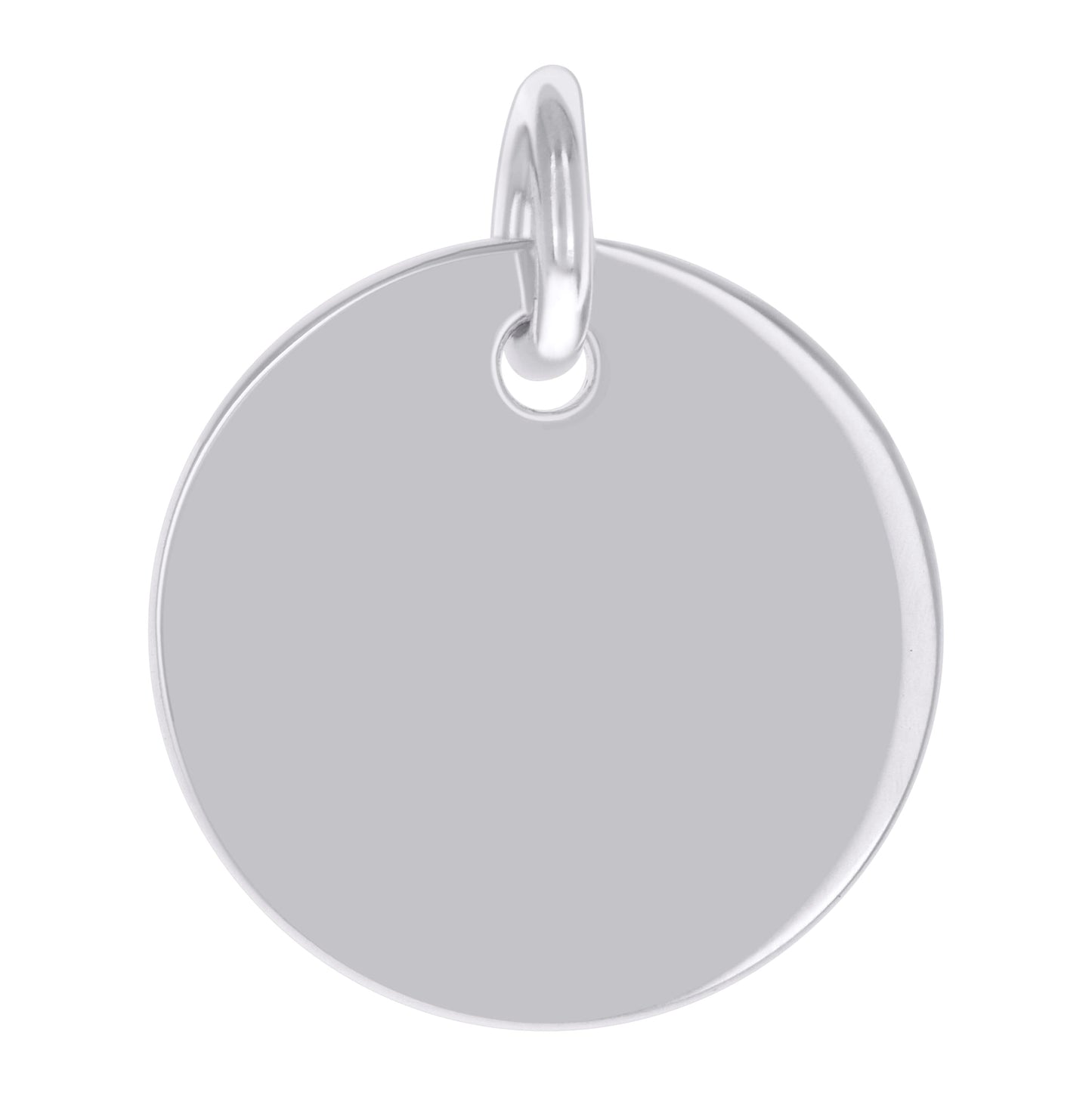 Sterling Silver Unisex Engravable Disc Round Fashion Charm Pendant