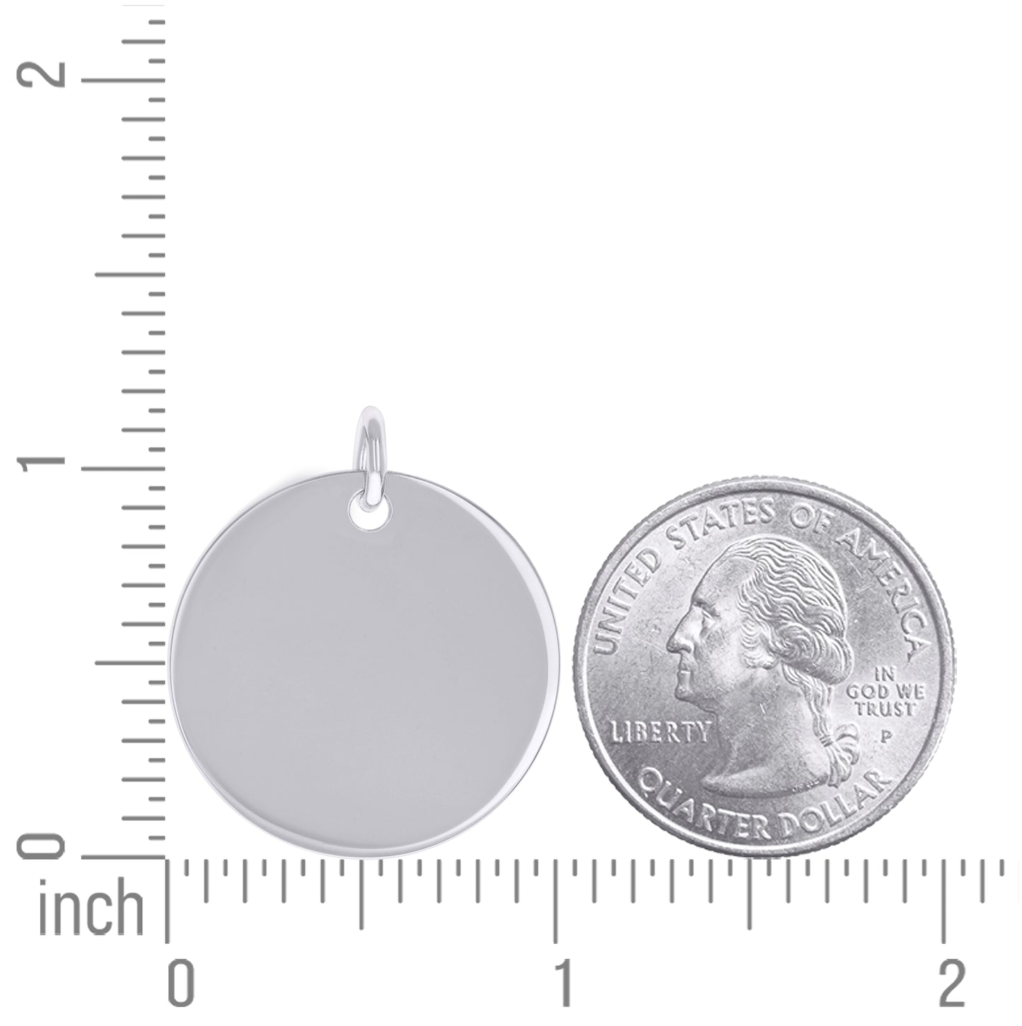 Sterling Silver Unisex Engravable Disc Round Fashion Charm Pendant