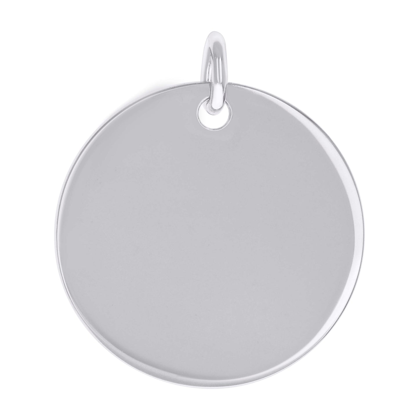 Sterling Silver Unisex Engravable Disc Round Fashion Charm Pendant