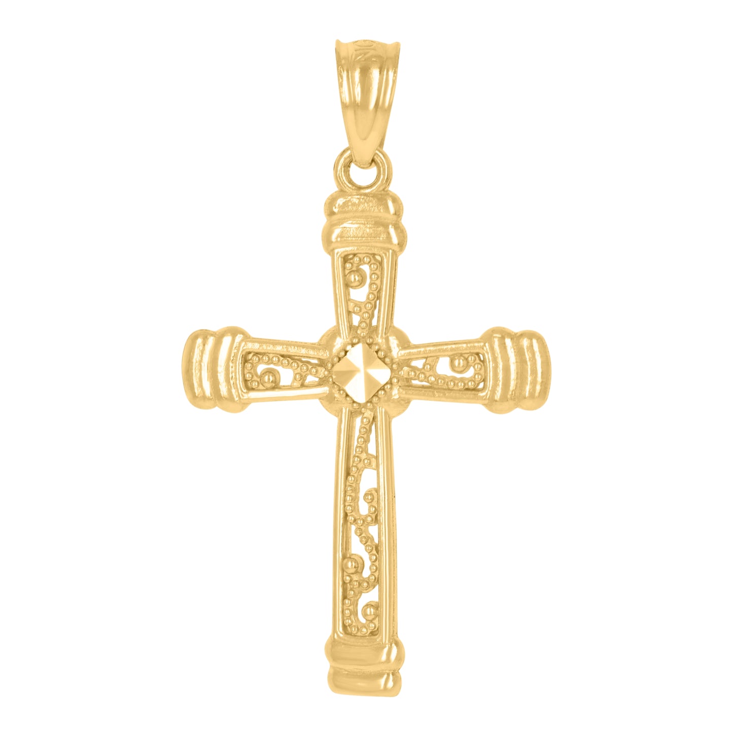 10K Yellow Gold Womens Mens Unisex Cross Religious Charm Pendant