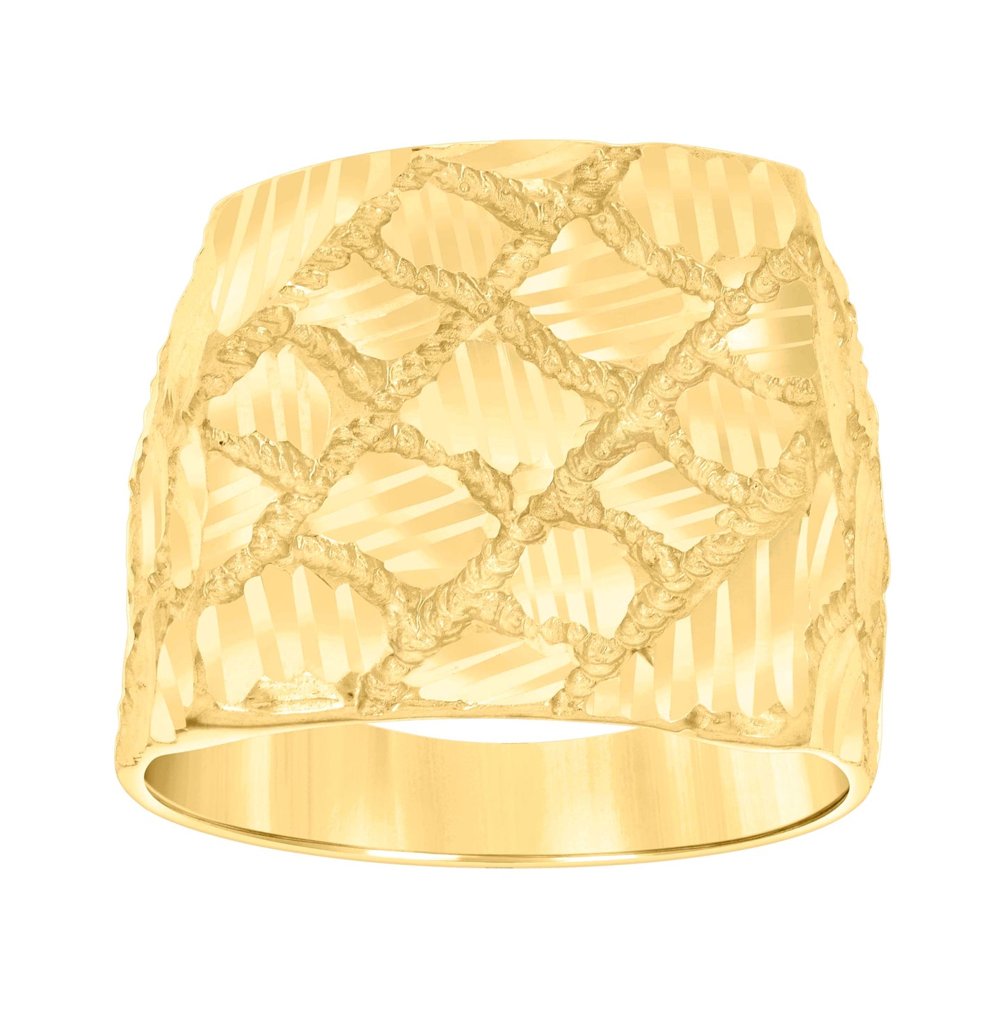 10K Yellow Gold Mens Nugget Fashion Ring