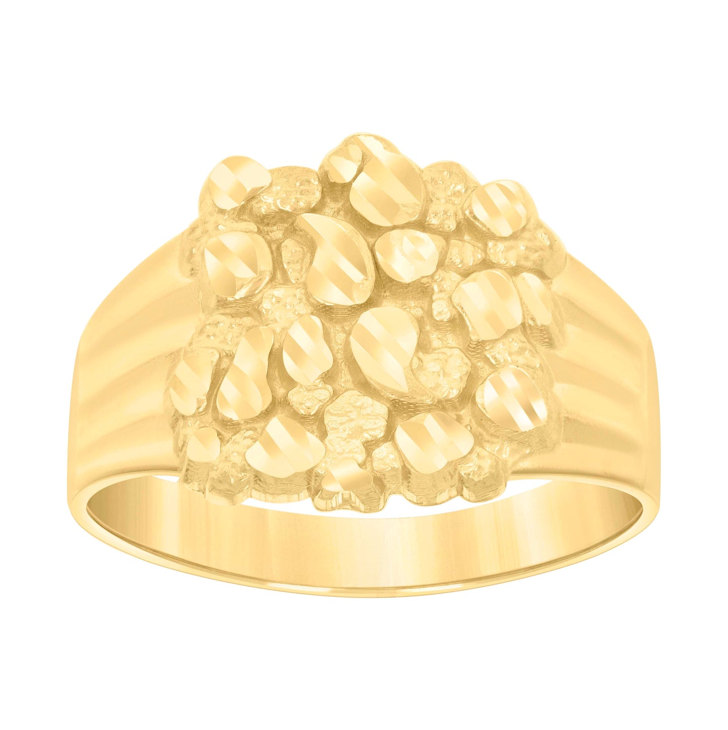 10K Yellow Gold Womens Nugget Fashion Ring