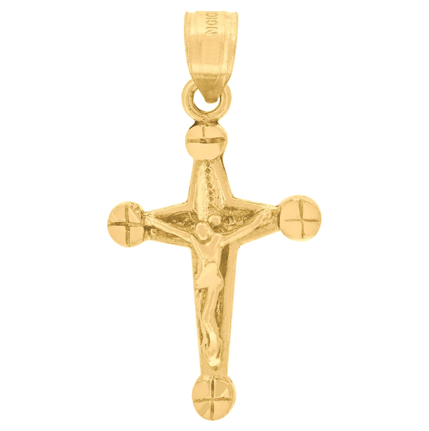 10K Yellow Gold Womens Mens Unisex Jesus Crucifix Cross Religious Charm Pendant