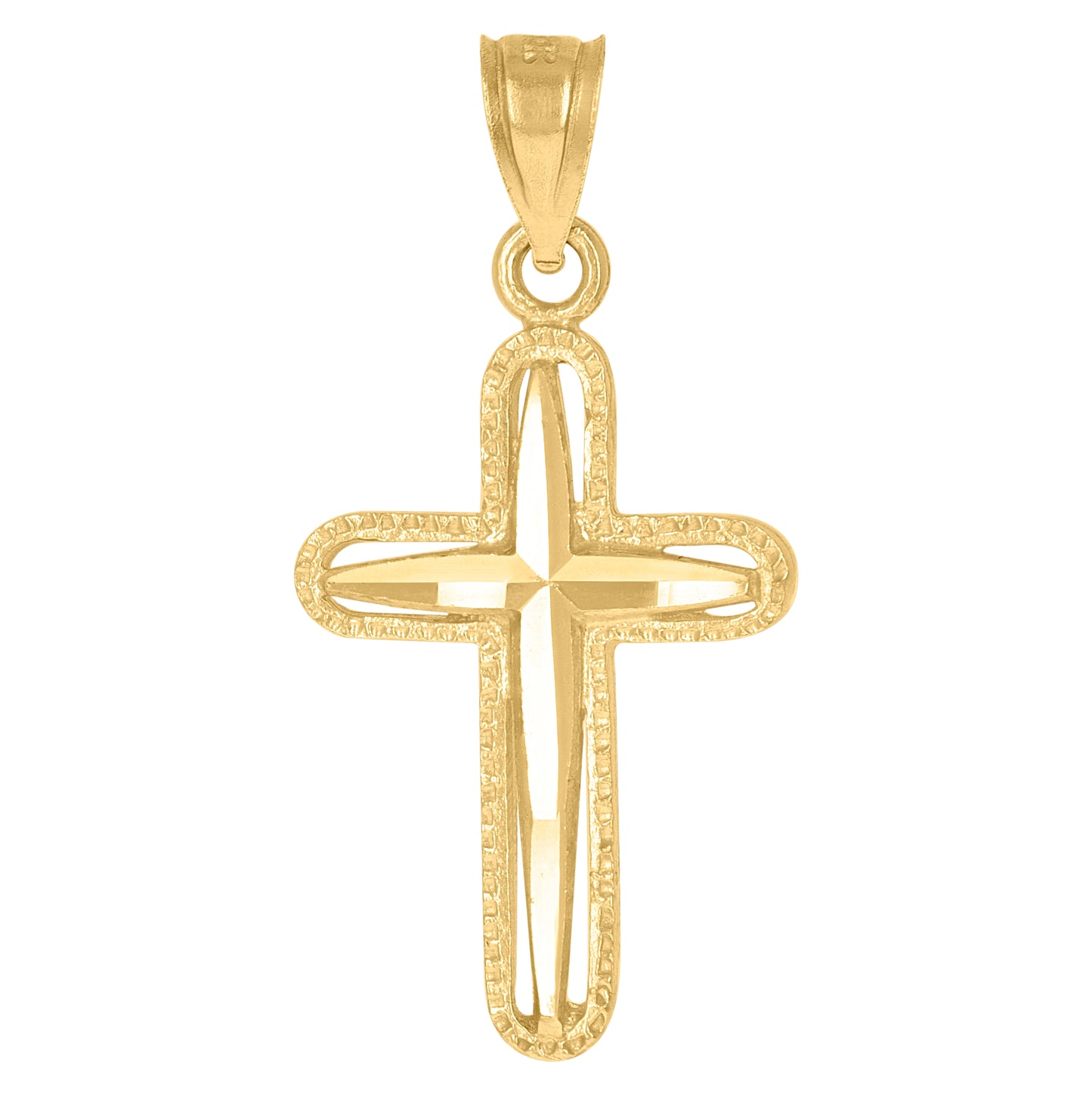 10K Yellow Gold Womens Mens Unisex Cross Religious Charm Pendant