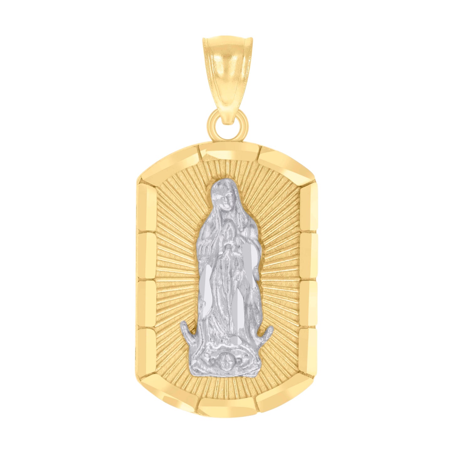 14K Two-tone Gold Womens Guadalupe Religious Charm Pendant