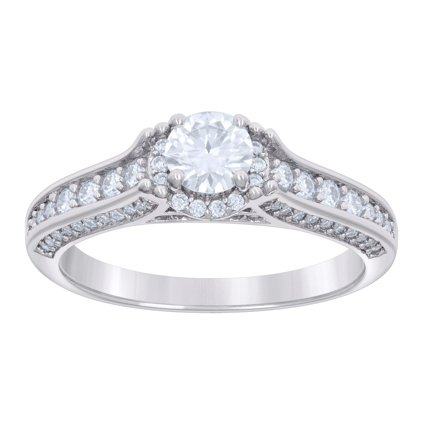 Sterling Silver Womens 1.39ct Moissanite Bridal Anniversary Engagement Wedding Ring