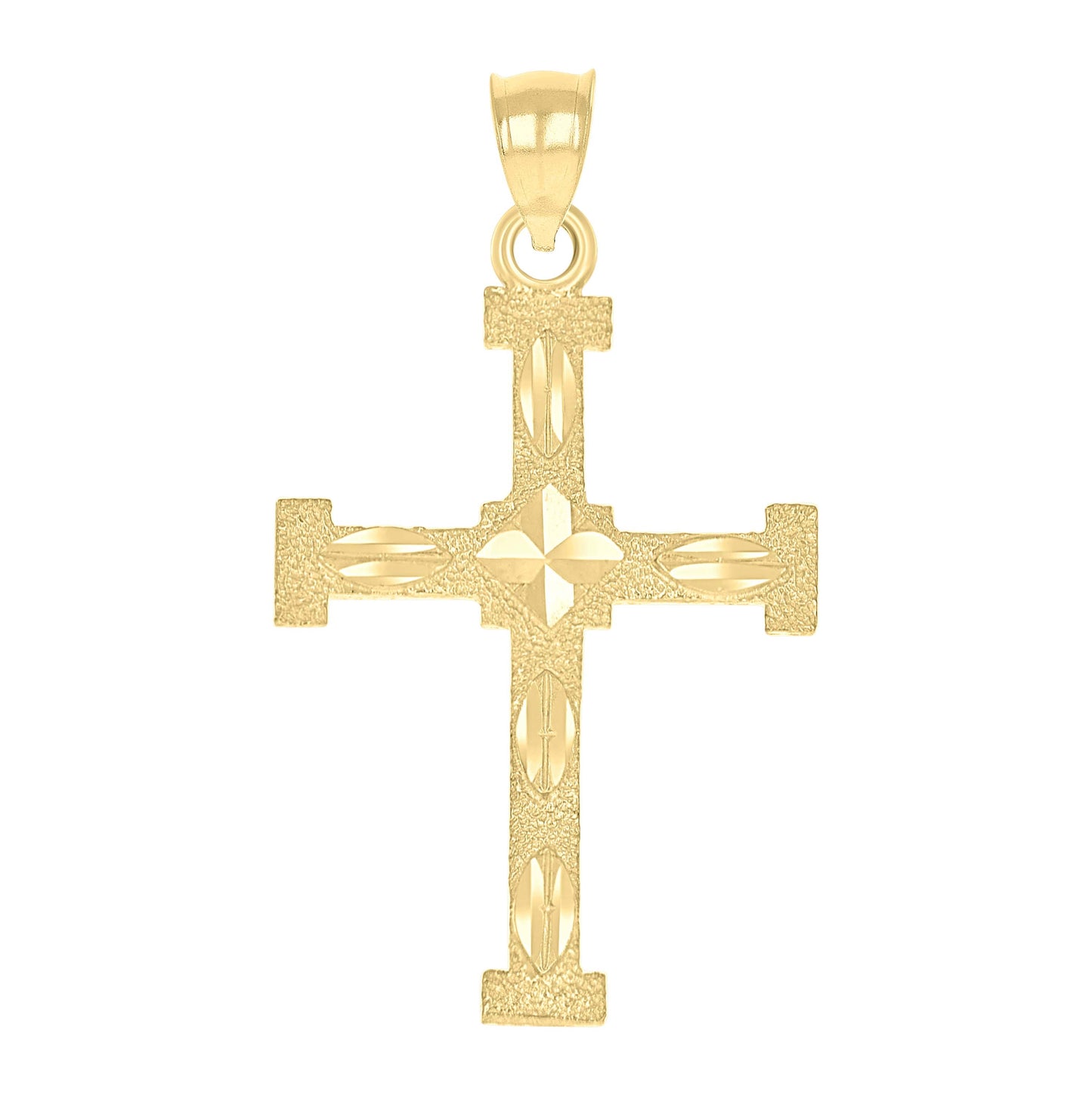 10K Yellow Gold Womens Mens Unisex Cross Religious Charm Pendant