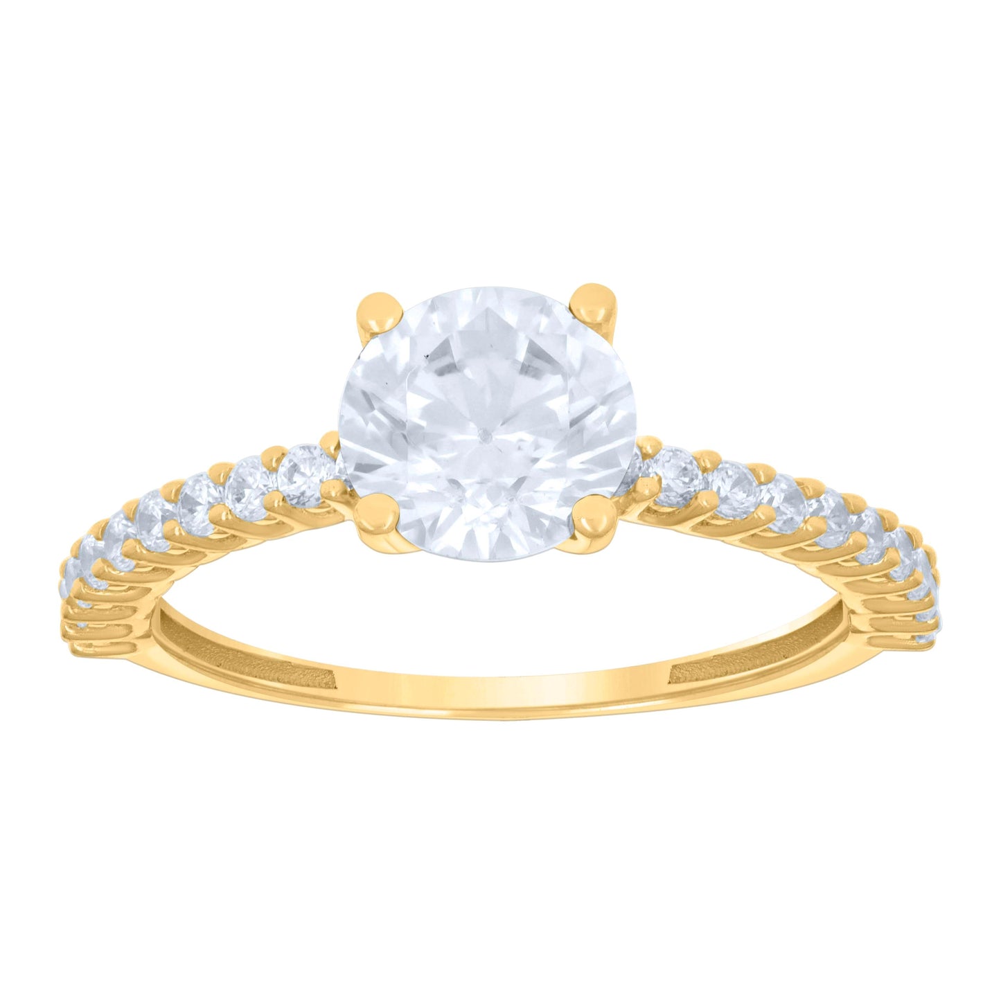 10K Yellow Gold Womens Cubic-Zirconia Fashion Ring