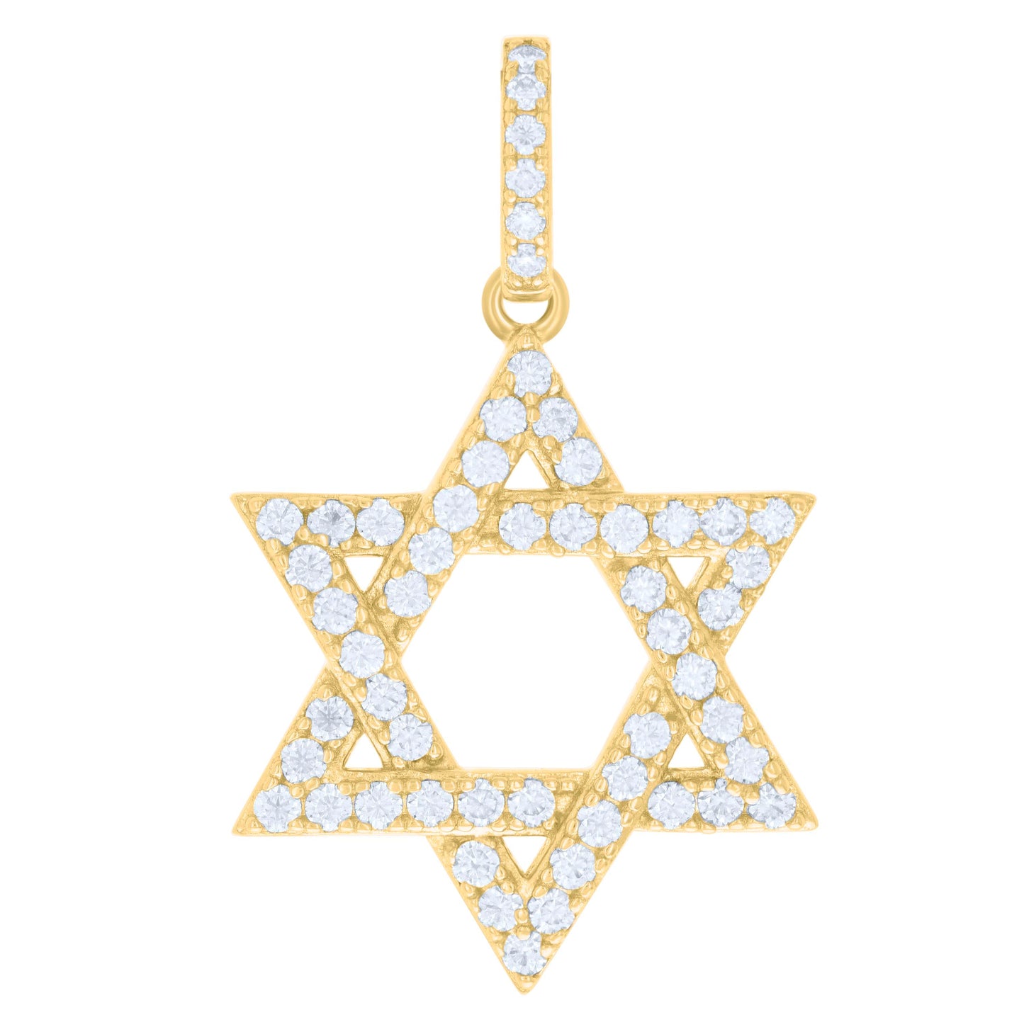 Sterling Silver Mens 1.39ct Moissanite Star Of David Symbol Religious Charm Pendant